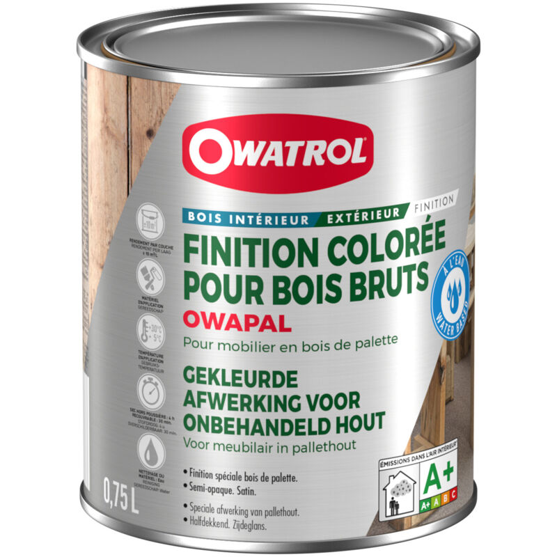 Finition colorée pour mobilier en bois de palette brut Owatrol owapal Taupe 0.75 litre