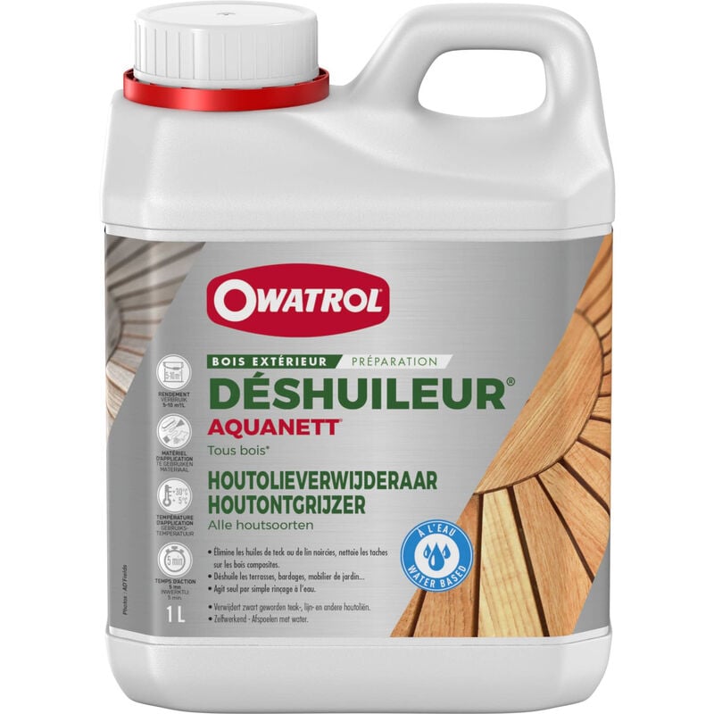 Déshuileur / Dégrisant gélifié tous bois Owatrol aquanett® 10 litres