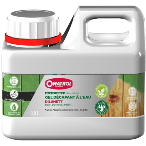 Owatrol – Décapant gélifié à l'eau pour bois et surfaces peintes – Élimine jusqu'à 8 couches – Application facile – 0,5 L