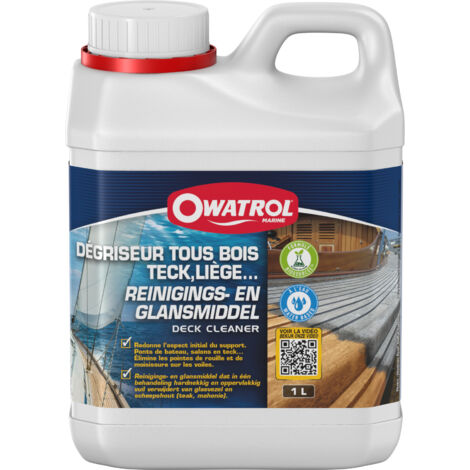 Owatrol – Dégriseur tous bois 2.5 litres – Nettoyage en profondeur – Pour teck, acajou et bois brut – Élimine traces de sulfate de fer