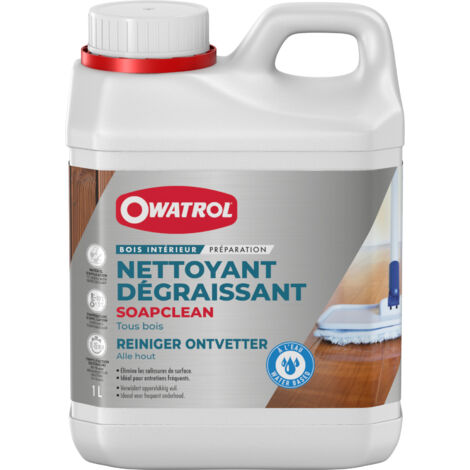 Owatrol – Nettoyant dégraissant pour bardages et parquets – 1 litre – Formule biodégradable – Efficace sur bois résineux et exotiques