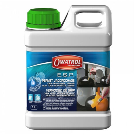 Owatrol – Primaire pour murs lisses – Accroche incolore à base d'eau – Pour carrelage, PVC, verre – Sèche en 2 heures – 1L