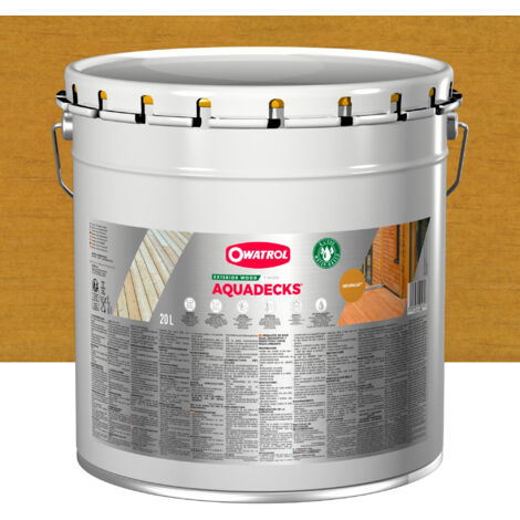 Owatrol – Saturateur bois AQUADECKS Movingui 20L – Protection contre intempéries – Rendement 10-12 m²/L – Application facile sur tous types de bois