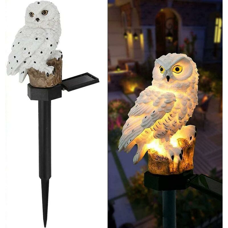 Image of Deckon - Owl Garden Stake Solar Lights Outdoor Waterproof Decorative Resin Owl Led Lighting With Stake For Garden Lawn Pathway Yard Decorations