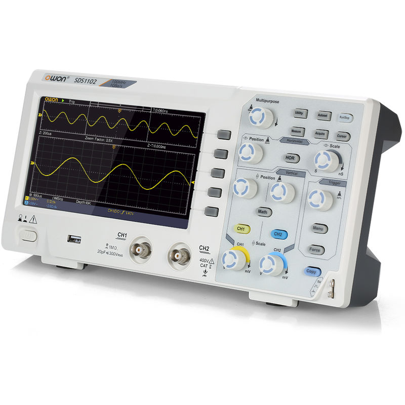 

Owon, SDS1102 osciloscopio Oscillometer, 2CH 100MHz 1GS / s 7