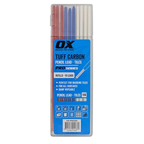OX OX-P503204 Tuff Carbon Pencil Refills Carbon Pencil Tile Leads 10 Pack