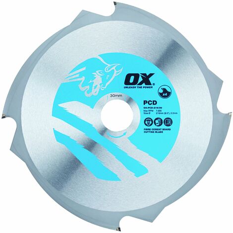 OX ox-pcd-216/30 4 denti fibrocemento lama da taglio, 0 V, argento/blu, 216/30 mm