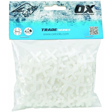 OX ox-t160904 scambi a forma di croce distanziatori per piastrelle, bianco, 4 mm