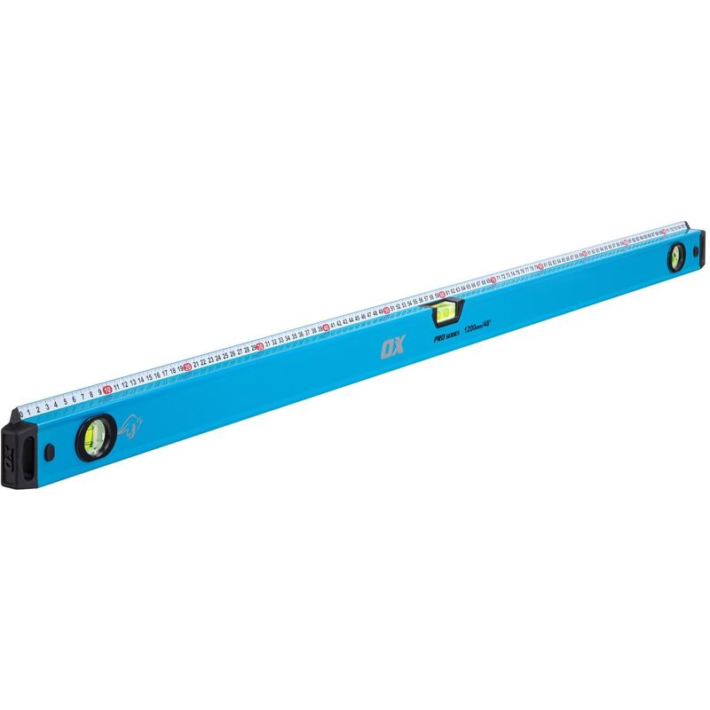 Pro Spirit Level with Integrated Steel Rule - 1200mm - OX