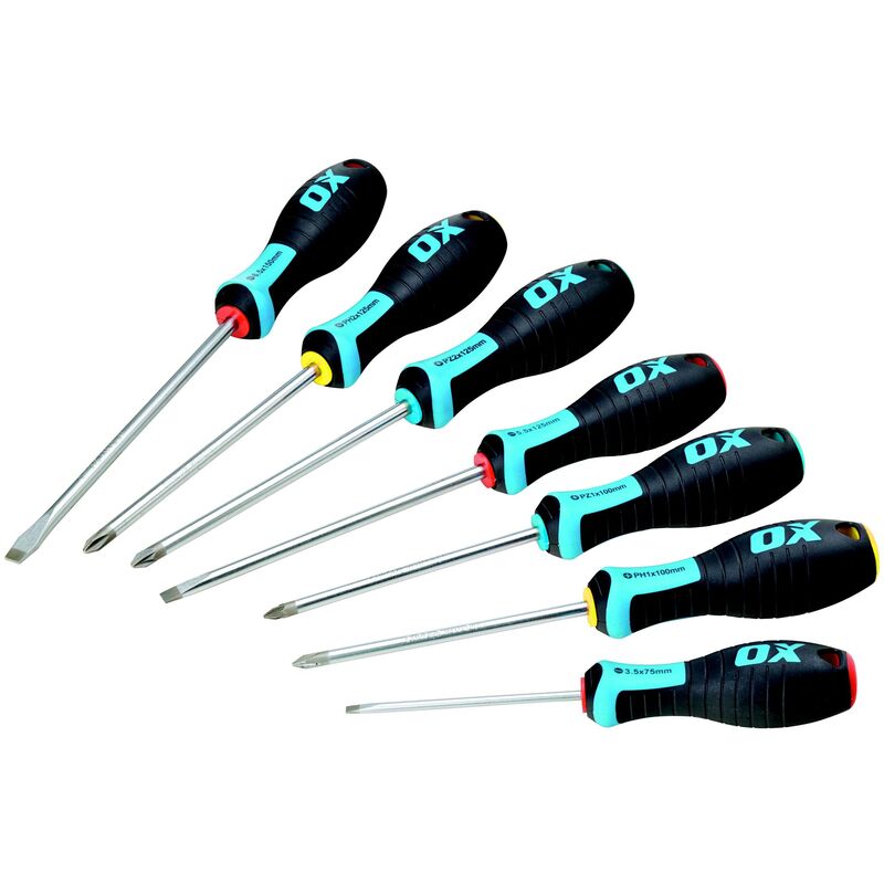Pro Magnetic Tipped Slotted Flared Screwdriver - 100 x 5.5mm - OX