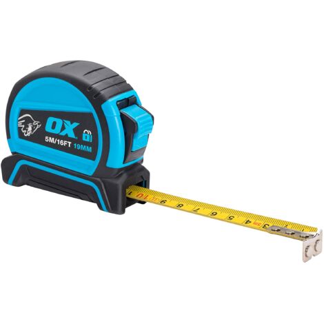 OX Pro - Metro a nastro con doppia chiusura automatica, 5 m