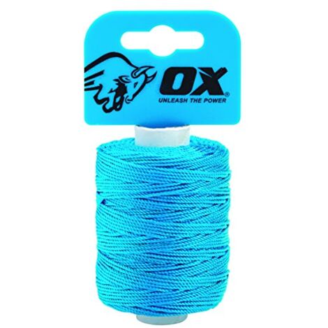 OX Pro Nylon High Vis Builders Brick Line 105m 350ft Stringline Cyan OX-P103510