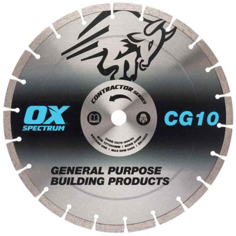 Ox Tools Contractor 10mm Segmented General Purpose Diamond Blade - 115mm (22.23mm Bore) (1 Pack)