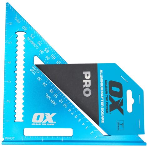 Ox Tools Pro Roofers Rafter 180mm 7in Aluminium Measuring Square Metric P506518