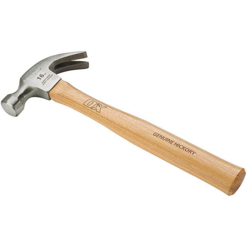 Ox Trade Hickory Handle Claw Hammer - 16oz (450g) (1 Pack)
