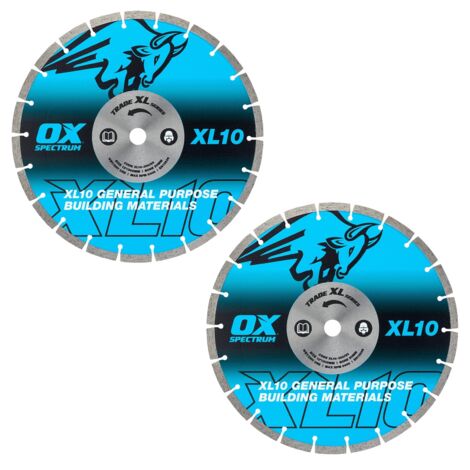 OX Trade XL-10 12 Inch Segmented Diamond Blades x2 Cutting Discs 300/20mm