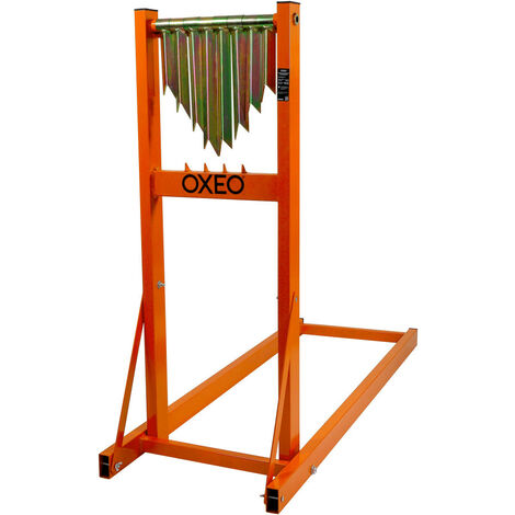 Oxeo – Chevalet de sciage pliable à griffes – pour bûches jusqu'à 4m – acier thermolaqué – charge max 150kg – dents robustes pour maintien efficace