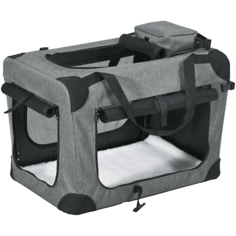 Oxford Fabric Folding Pet Carrier Bag Grey