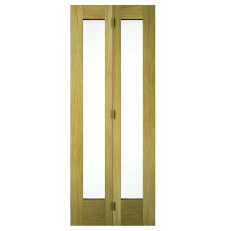 Oxford Fully Glazed Oak 2 Panel Internal Bi-Fold Door - 1981mm x 762mm