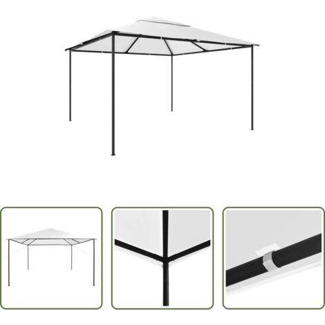 Oxford -  Gazebo da Giardino 4x4x3 m Bianco 180 g/m²