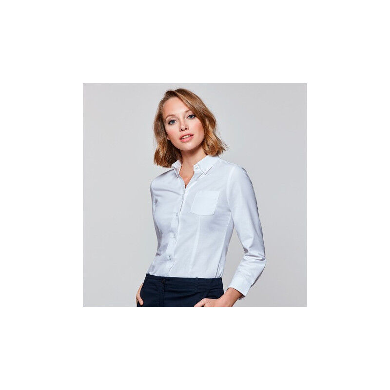 

Camisa de mujer con bolsillo en pecho OXFORD WOMAN CM5068 | Blanco - XXL