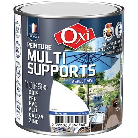 OXI - Peinture multi supports TOP3+ mat 0.5 L - gris foncé