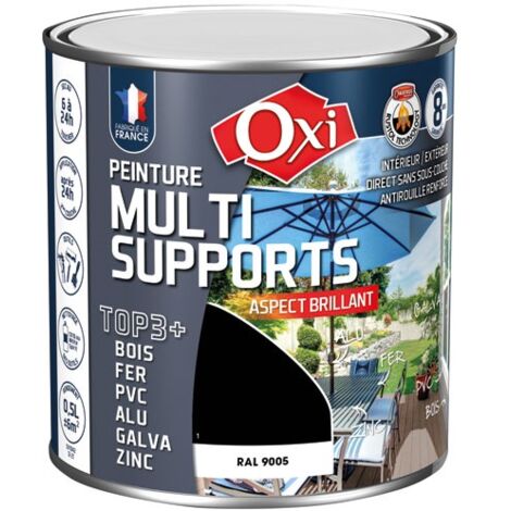 OXI - Peinture TOP 3 bois fer pvc brillant 500ml noir ral9005