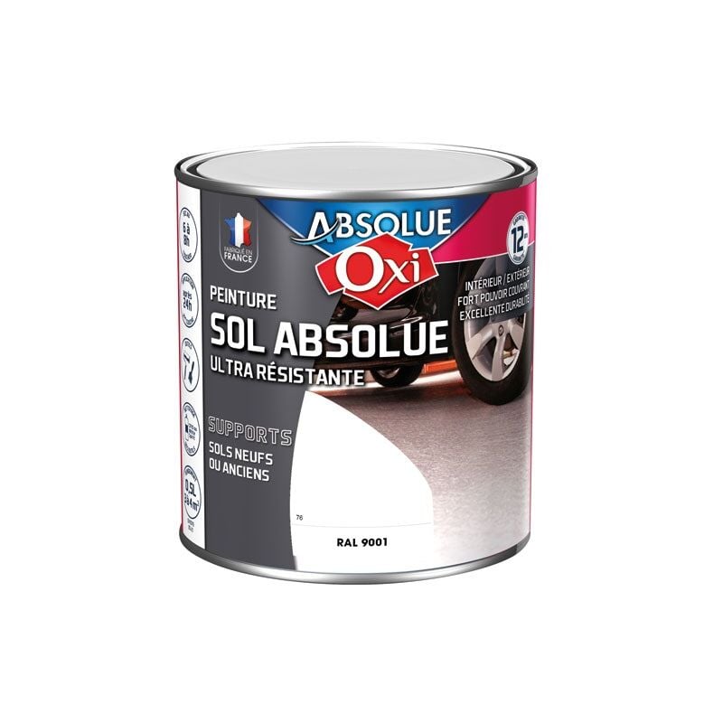 Sol absolue 0.5l blanc crème ral 9001 - OXI