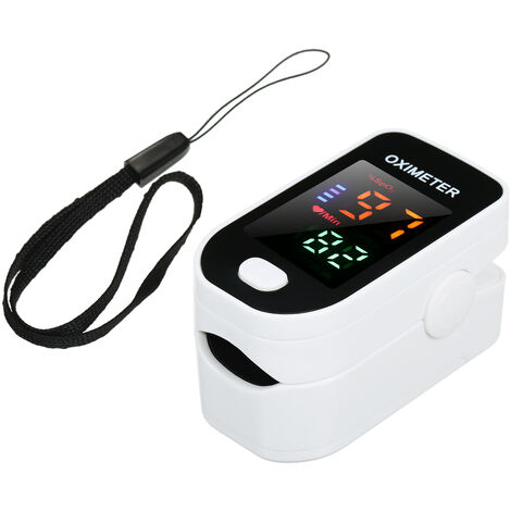 Oximetro de pulso de dedo multifuncion Sensor de oxigeno en sangre Monitor de SpO2 Oximetro de pulso de dedo portatil para viajes deportivos en casa