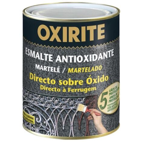 OXIRITE esmalte antioxidante metal martele 750 gris , Oxirite Esmalte Metal Martelé es un esmalte antioxidante de aplicación directa sobre las superficies de hierro o acero, ya sean nuevas u oxidadas,