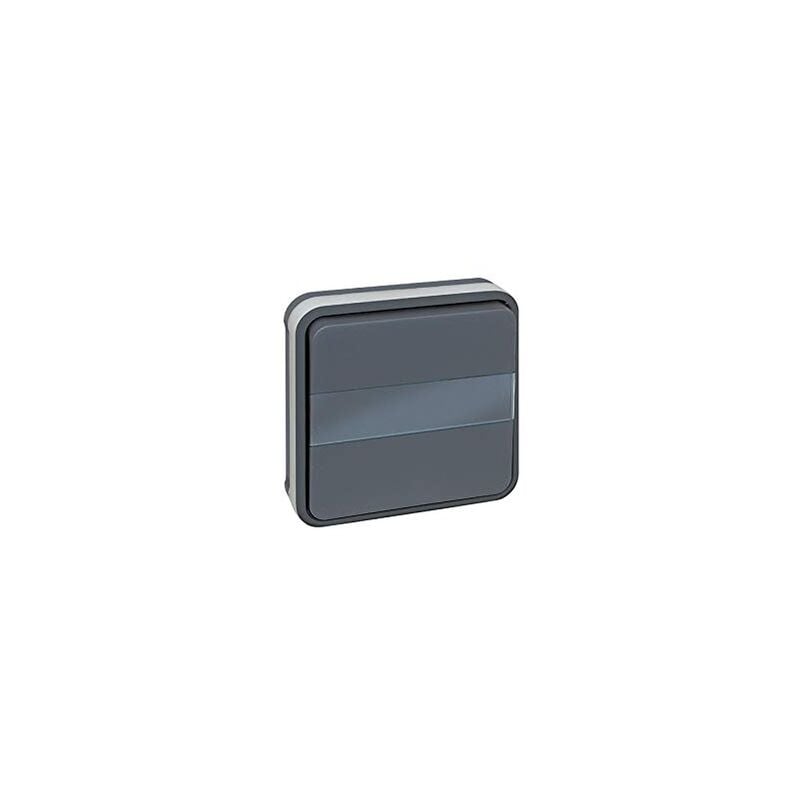 Eurohm oxxo bouton poussoir lumineux porte étiquette étanche encastré anthracite IP55 - 60885