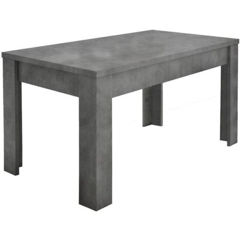 OXYDE - Table Repas 180cm Plateau et Pieds Aspect Oxyde