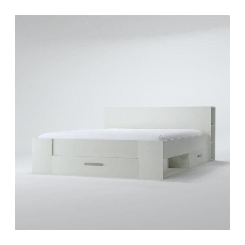 M&s - oxygene Lit adulte contemporain blanc mat - l 140 x l 190 cm