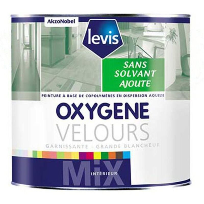 Oxygène Velours Peinture Murale 0% de Solvant Ajouté - Intérieur Finition: Velours - Couleur: Blanc - Conditionnement: 1L - Levis