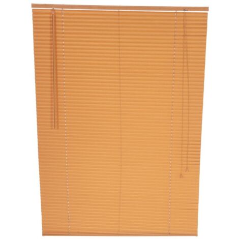 Oypla 100 x 150cm PVC Teak Wood Grain Effect Home Office Venetian Window Blinds with Fixings