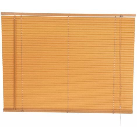 Oypla 120 x 150cm PVC Teak Wood Grain Effect Home Office Venetian Window Blinds with Fixings