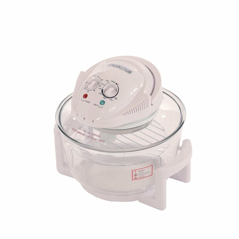 12L Litre White Portable Halogen Convection Oven Cooker 1400w - Oypla