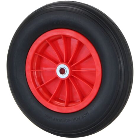 Oypla 14" 3.50-8 Plastic Rim Wheelbarrow Replacement Puncture Proof PU Tyre Wheel
