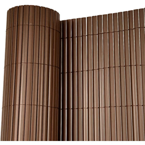 Oypla 1m x 4m Brown PVC Outdoor Garden Fencing Privacy Screen Roll