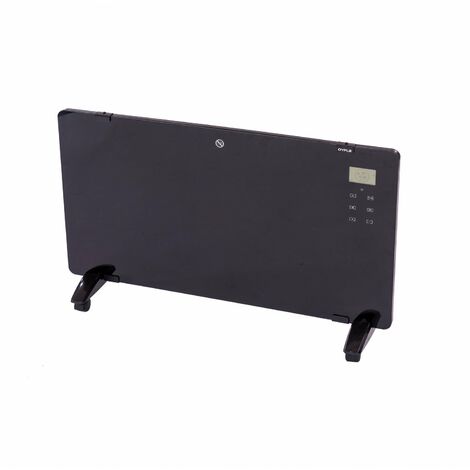Oypla 2000W Black Glass Free Standing/Wall Mounted Electric Panel Convector Heater