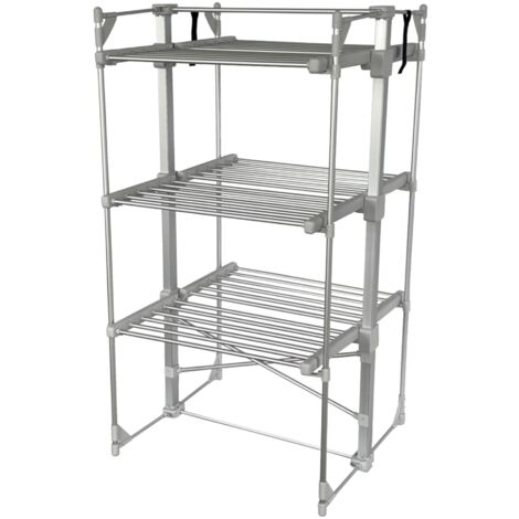 Oypla 3 Tier Electrical Heated Folding Clothes Horse Airer Dryer with 36 Heated Rails