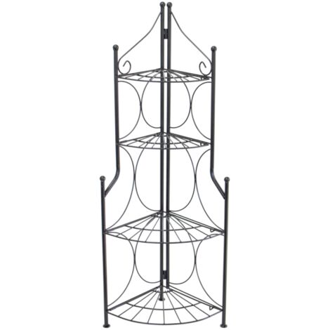 Oypla 4 Tier Foldable Metal Garden Flower Staging Plant Stand Display Shelf