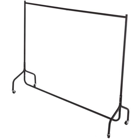 Oypla 6ft Garment Clothes Rail Super Heavy Duty All Metal Black