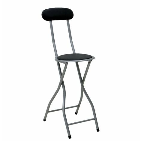 Oypla Black Padded Folding High Chair Breakfast Kitchen Bar Stool Seat