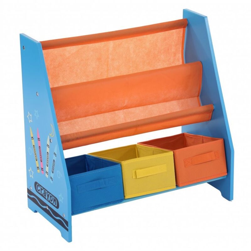 Childrens Organisation Crayon Bookcase Shelf Storage Rack Sling - Oypla
