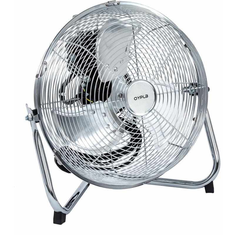 Oypla - Electrical 12 Inch Chrome 3 Speed Floor Standing Gym Fan Hydroponic