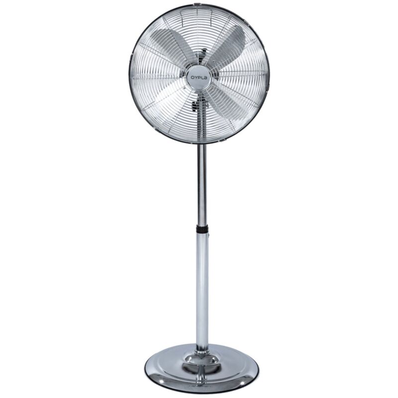 Oypla - Electrical 16 Inch 40cm Chrome Metal Pedestal 3 Speed Stand Fan Cooling