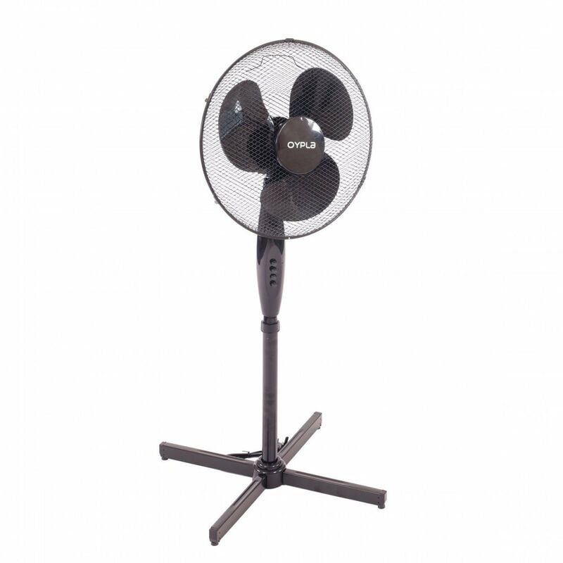 Electrical 16' Oscillating Black Extendable Free Standing Tower Pedestal Cooling Fan - Oypla