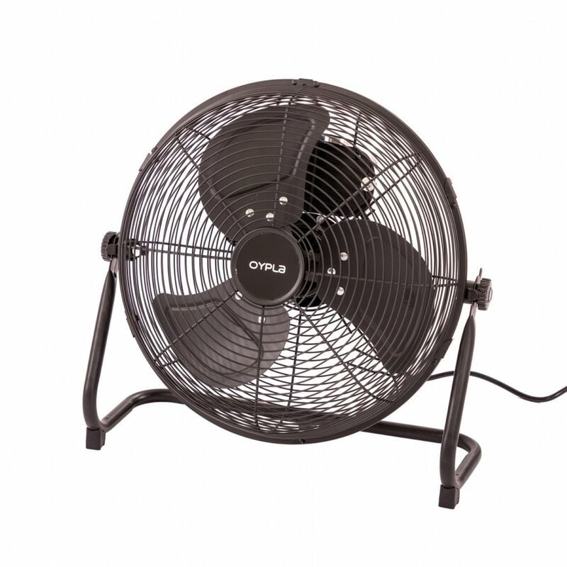 Oypla - Electrical 18 Inch Black 3 Speed Floor Standing Gym Fan Hydroponic