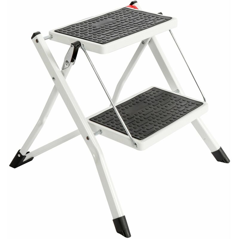 Oypla - Foldable 2 Step Ladder Stepladder Non Slip Tread Safety Steel Portable Step Stool